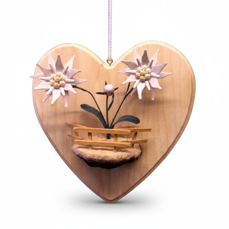 Edelweissherz aus Holz - Schnitzer-Stube Tirschenreuth