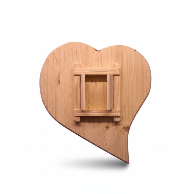 Herz mit Fensterläden - Holzherz für Bild