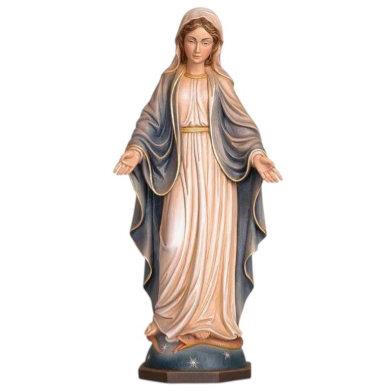 gnadenkönigin maria holzschnitzerei madonna mit krone geschnitzt