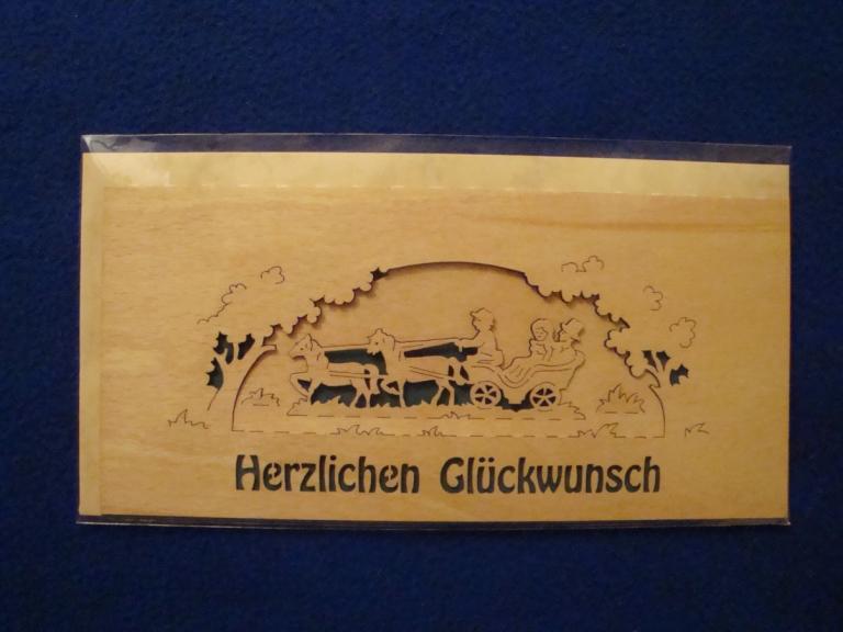 Holzkarte Herzlichen Glückwunsch