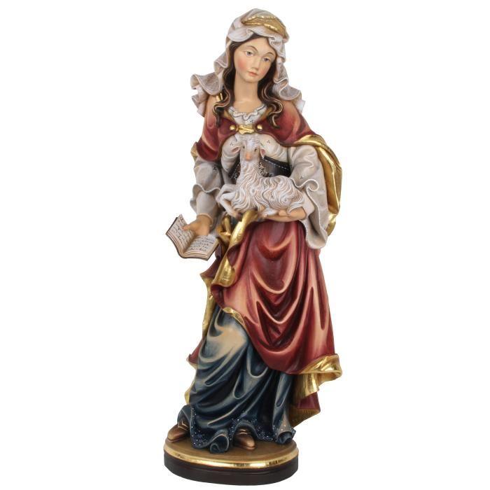 geschnitzte heilige agnes von rom holzfigur heiligenfigur aus holz