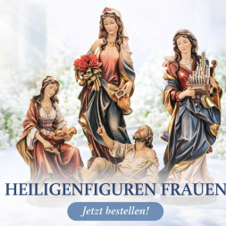 Heiligenfiguren Frauen aus Holz – hochwertige geschnitzte Holzfiguren weibliche Heilige modern gestaltet