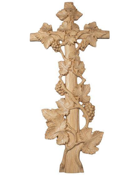 rebenkreuz holzgeschnitzt wandkreuz mit weinreben holz