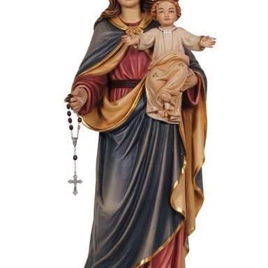 Detailansicht Rosenkranzmadonna Holzfigur