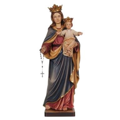 Detailansicht Rosenkranzmadonna Holzfigur