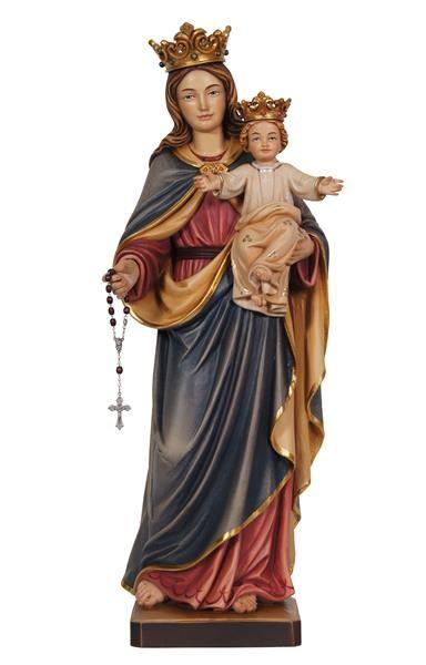 Detailansicht Rosenkranzmadonna Holzfigur