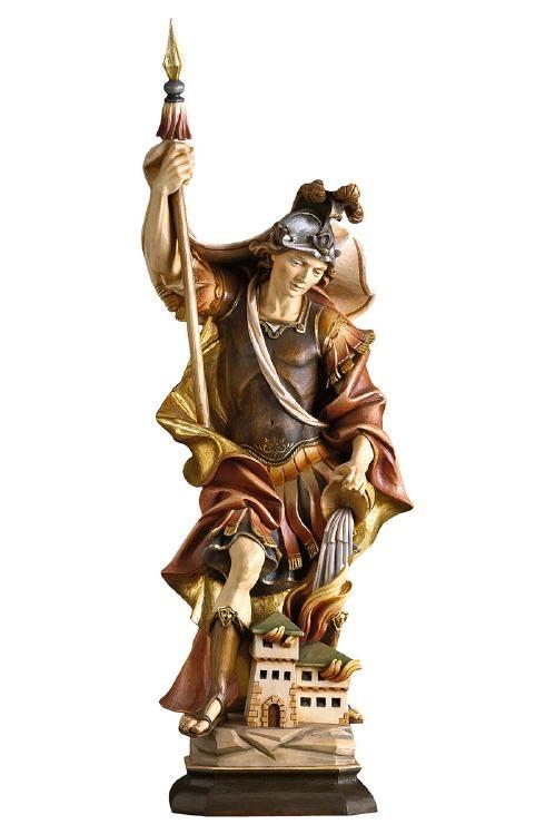 Hl. Florian mit Holzeimer – holzgeschnitzte Heiligenfigur