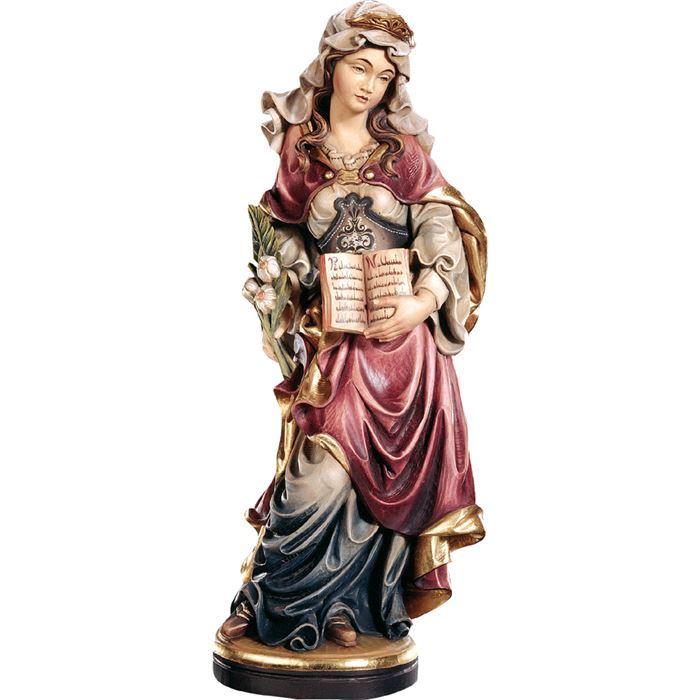 heilige claudia holzfigur mit buch und palme geschnitzt