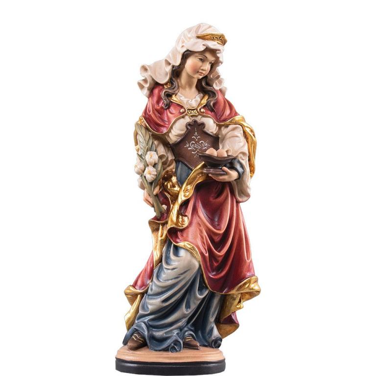 hl agatha von catania holzfigur mit palmzweig und schale