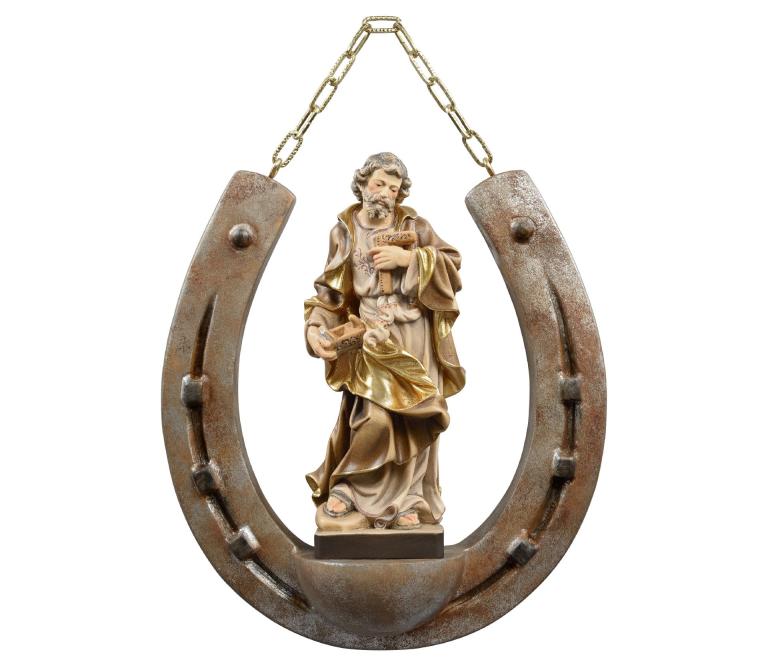 Hufeisen mit Hl. Josef  – holzgeschnitzter Anhänger aus Holz