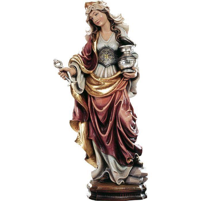 heilige apollonia holzfigur mit zange und schale