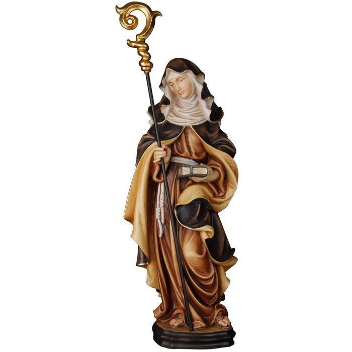 hl adelgund mit buch holzfigur geschnitzt