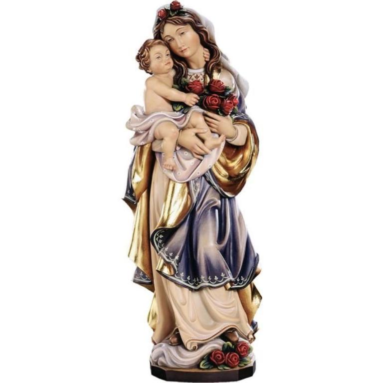 Rosenmadonna – Marienfigur aus Holz