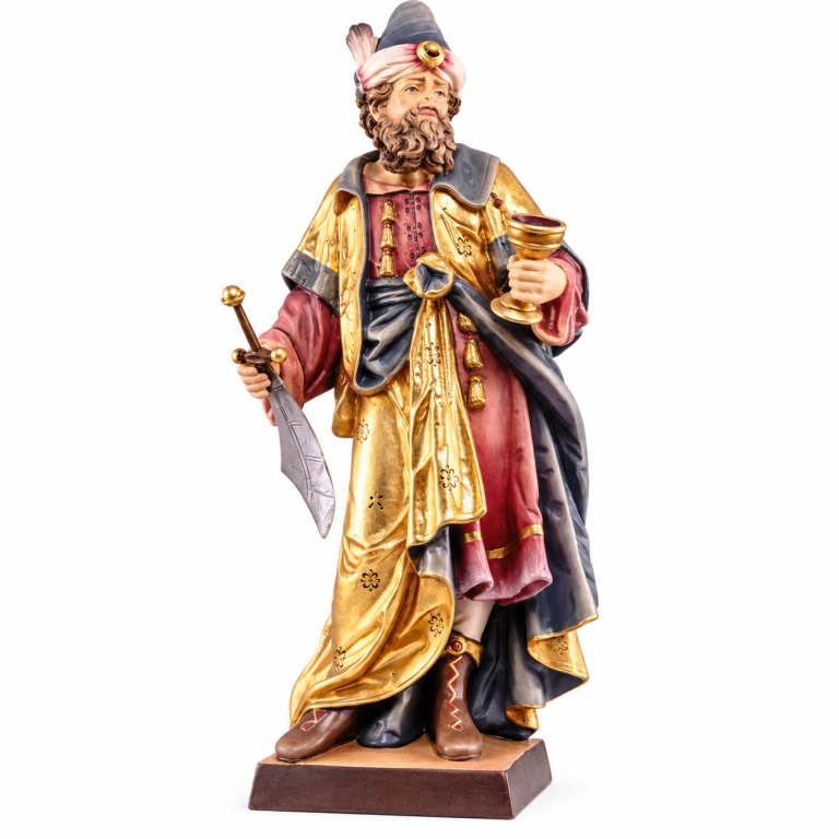 Heiliger Dominikus mit Hund – Heiligenfigur aus Holz