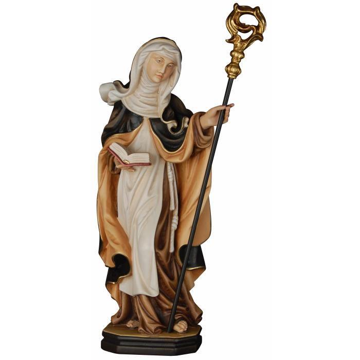 hl beatrix mit buch holzfigur geschnitzt