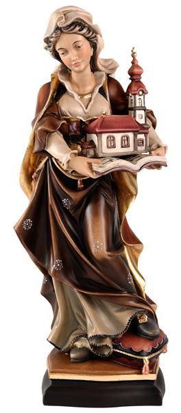 Hl. Hedwig mit Kirche- Holz geschnitzt--