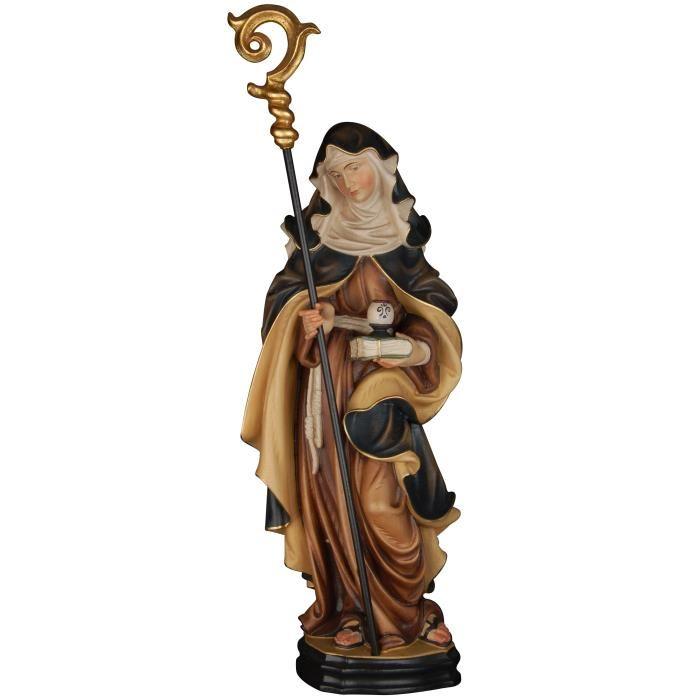 Hl. Hildegard von Bingen mit Salbentopf als geschnitzte Holzfigur