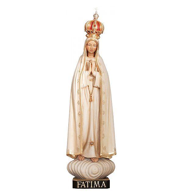 Detailansicht Madonna von Fatima mit Krone Holzfigur