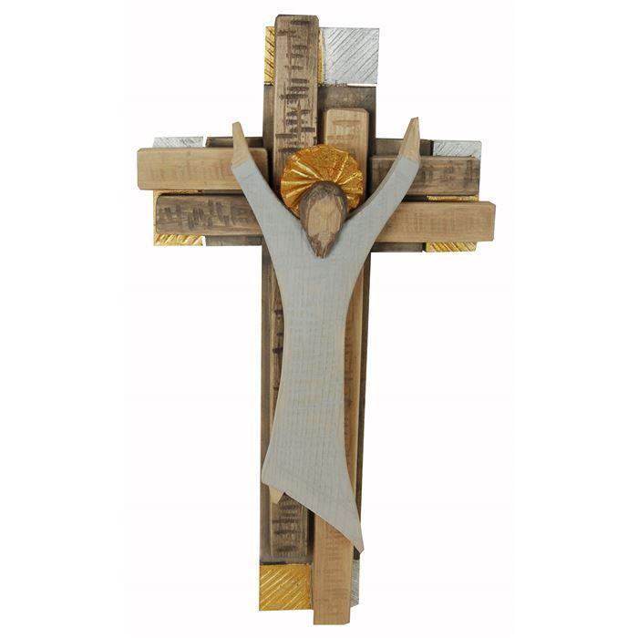 auferstehungshoffnung holz modernes wandkreuz christus auferstehung