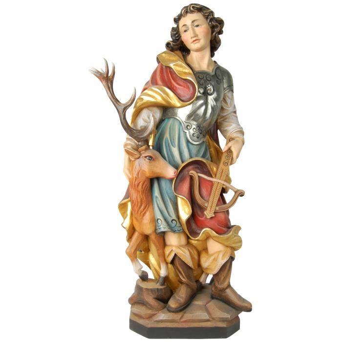 hl hubertus holzfigur mit hirsch