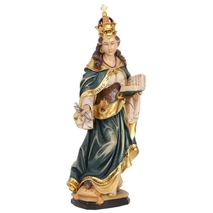 Hl. Helena mit 3 Nägeln als geschnitzte Holzfigur mit Buch
