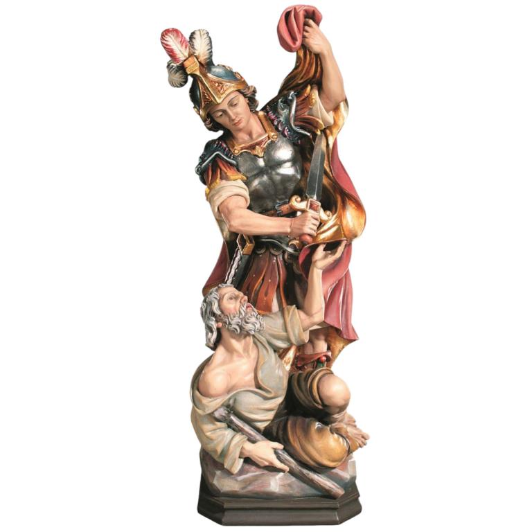 Heiliger Martin als geschnitzte Holzfigur aus Gröden