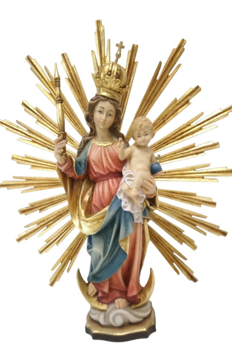 Patrona Bavaria mit Schein – holzgeschnitzte Holzfigur und Heiligenfigur