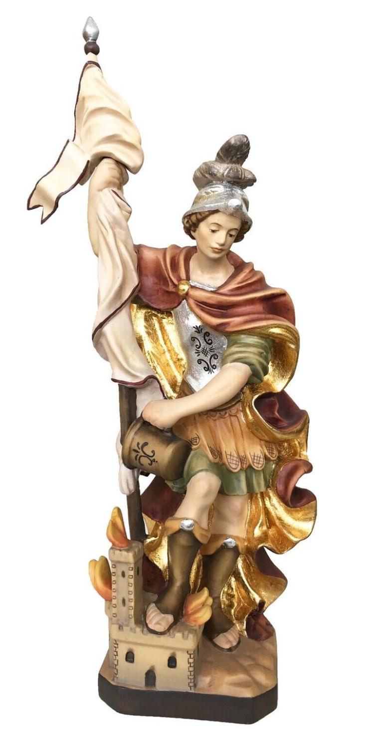 Hl. Florian mit Burg Holzfigur in Color-