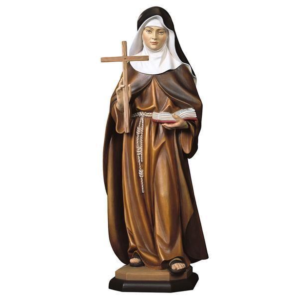 Hl. Franziska Schervier mit Kreuz als holzgeschnitzte Heiligenfigur