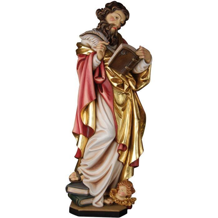 Holzfigur Hl. Matthäus mit Buch und Feder