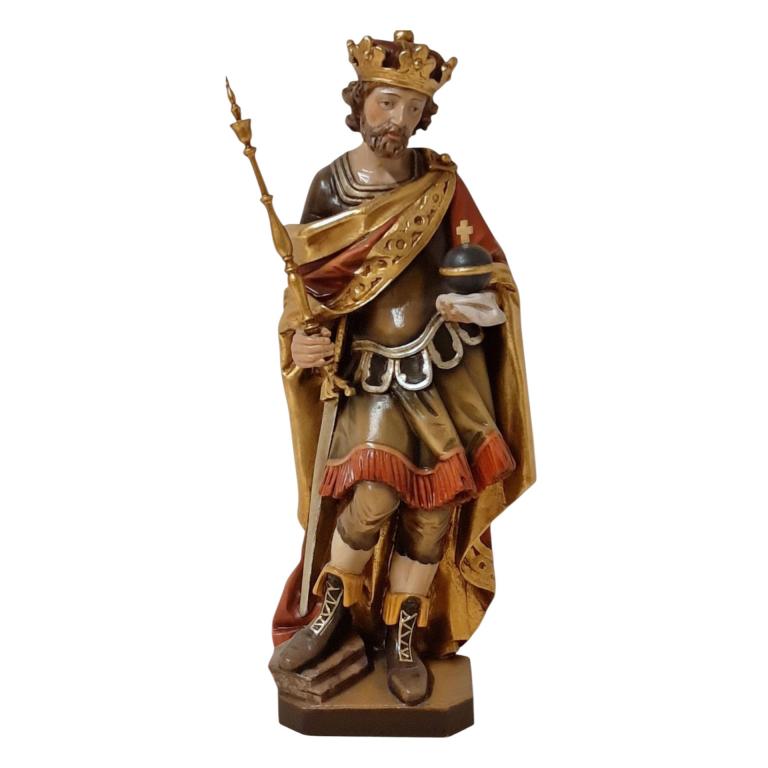 Hl. Ferdinand mit Weltkugel – holzgeschnitzte Heiligenfigur