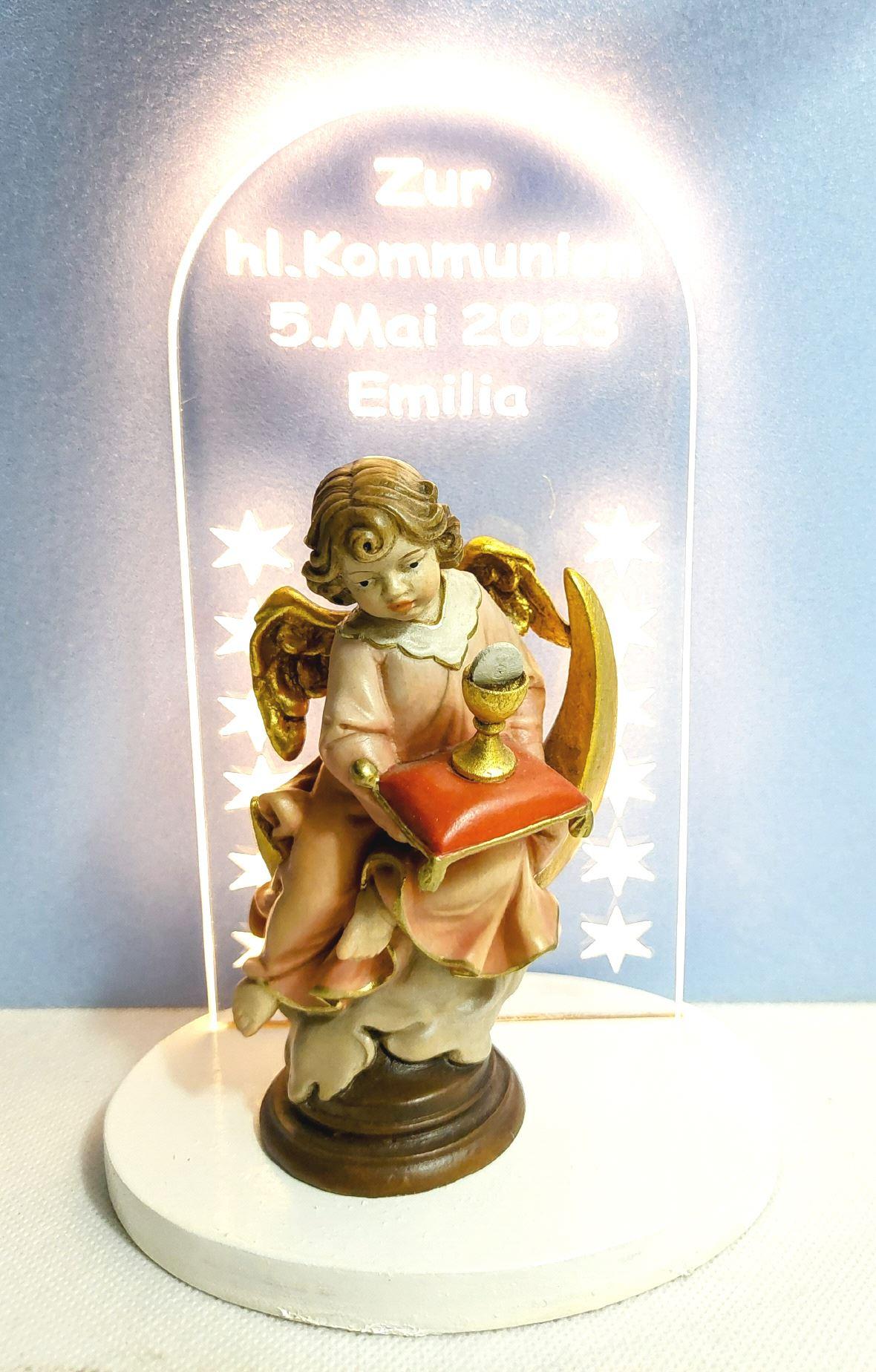 Kommunionengel mit Acrylglas beleuchtet