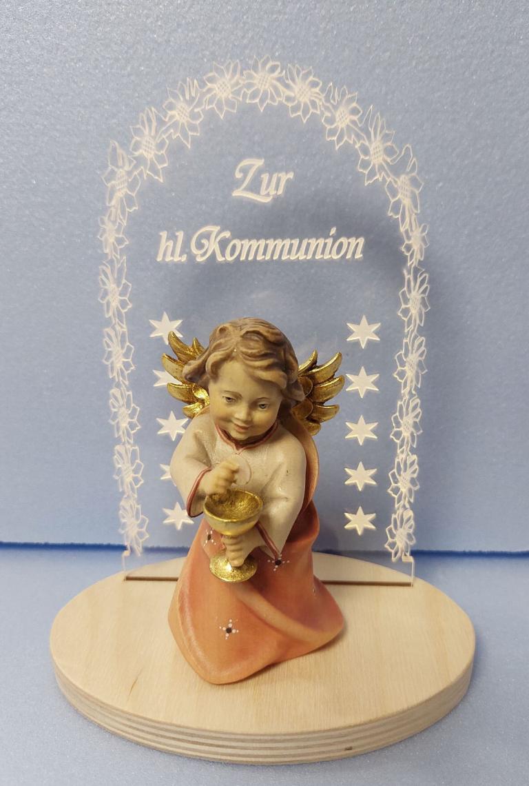 kommunionengel beleuchtet holz schutzengel gravur led