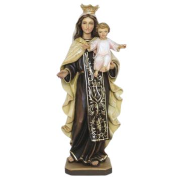 Detailansicht Madonna vom Berge Karmel Holzfigur