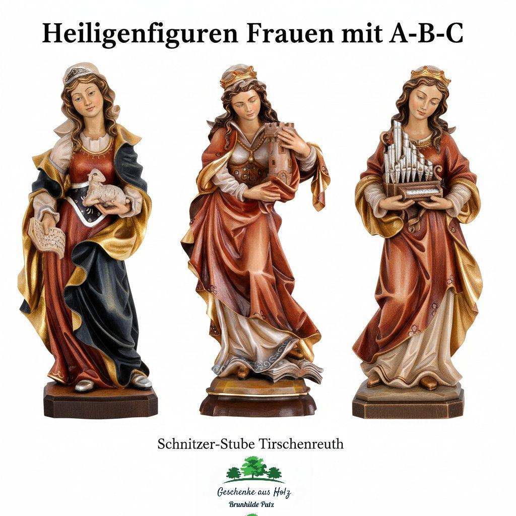Heiligenfiguren Frauen A-B-C aus Holz – Hl. Barbara Figuren aus Holz geschnitzt
