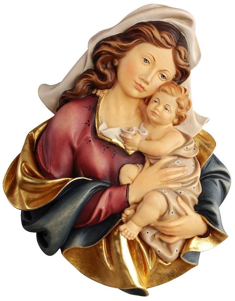 madonna brustbild holz geschnitzt wandrelief kaufen