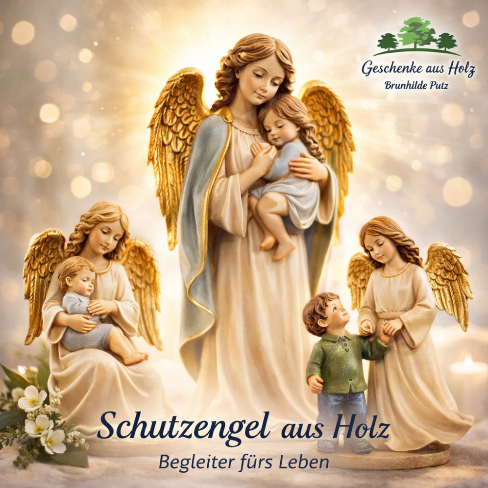 schutzengel holzfigur geschnitzt engel figur