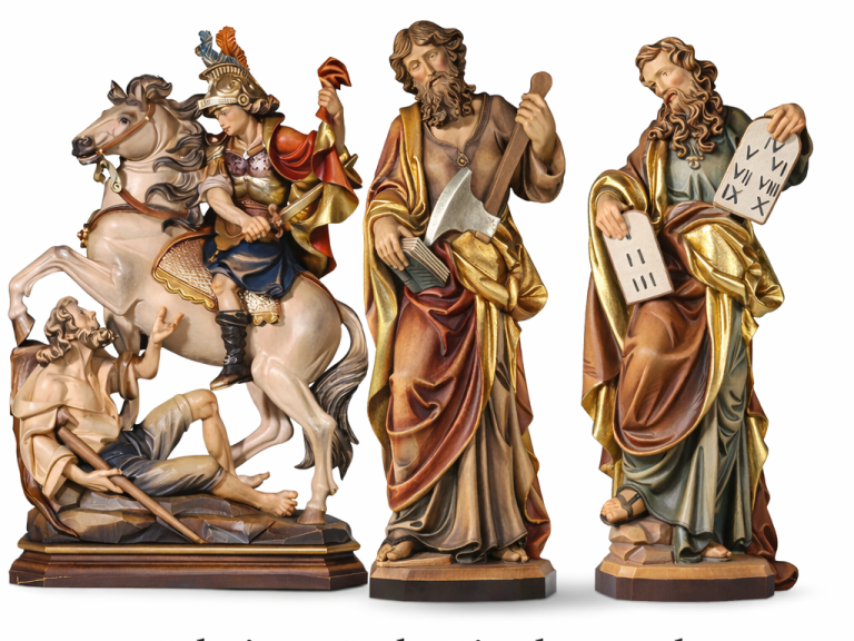 Heilige Männer mit M holzgeschnitzte Heiligenfiguren aus Holz