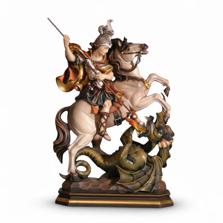 Hl.Georg auf Pferd Holzfigur(1)