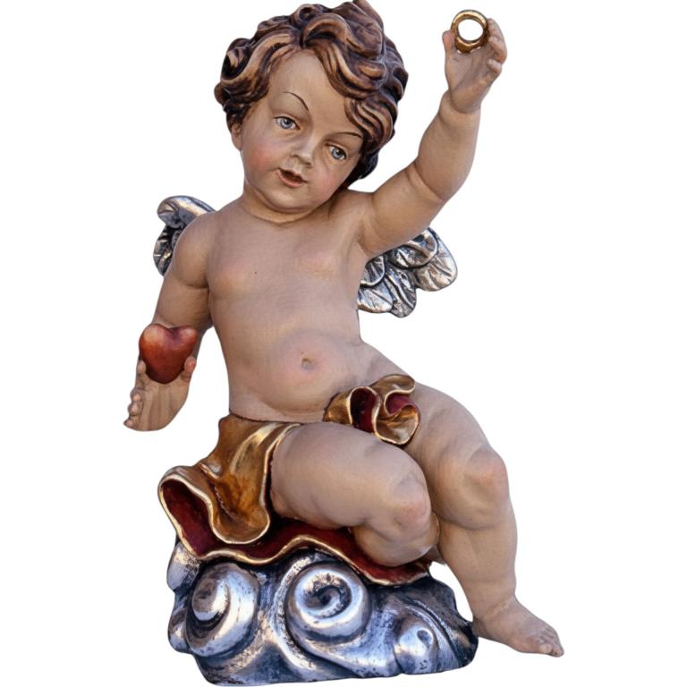 hochzeitsengel herz ring holz geschnitzt