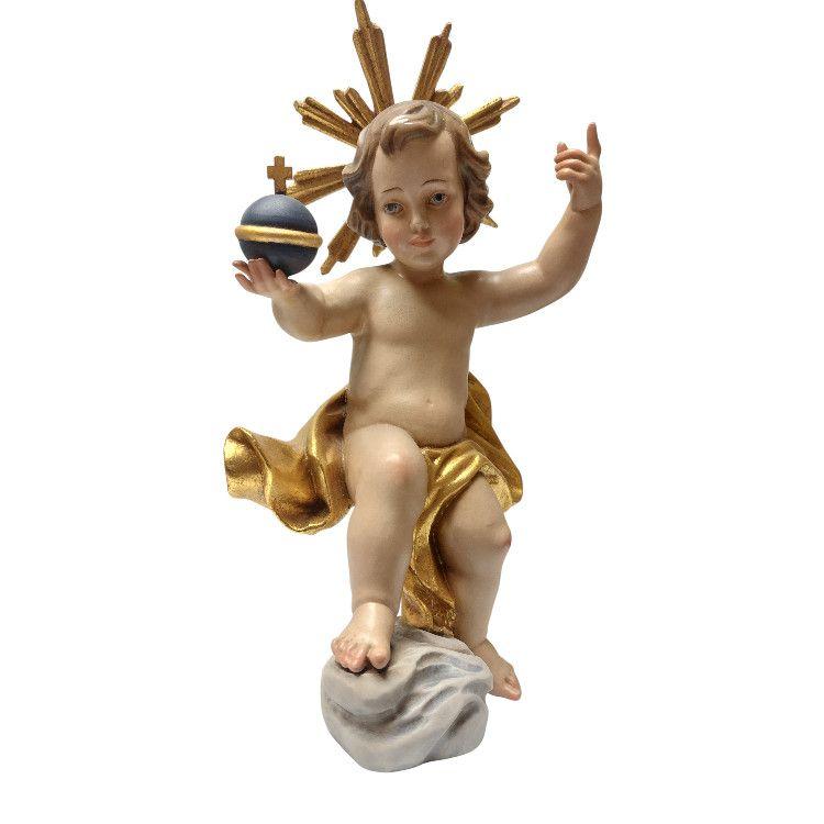 Jesukind mit Reichsapfel - Holzgeschnitzt-