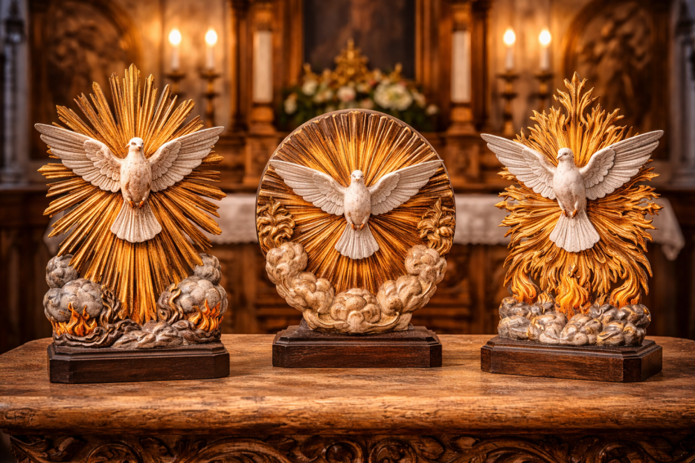 Heilige Geist Tauben - Holzschnitzerei