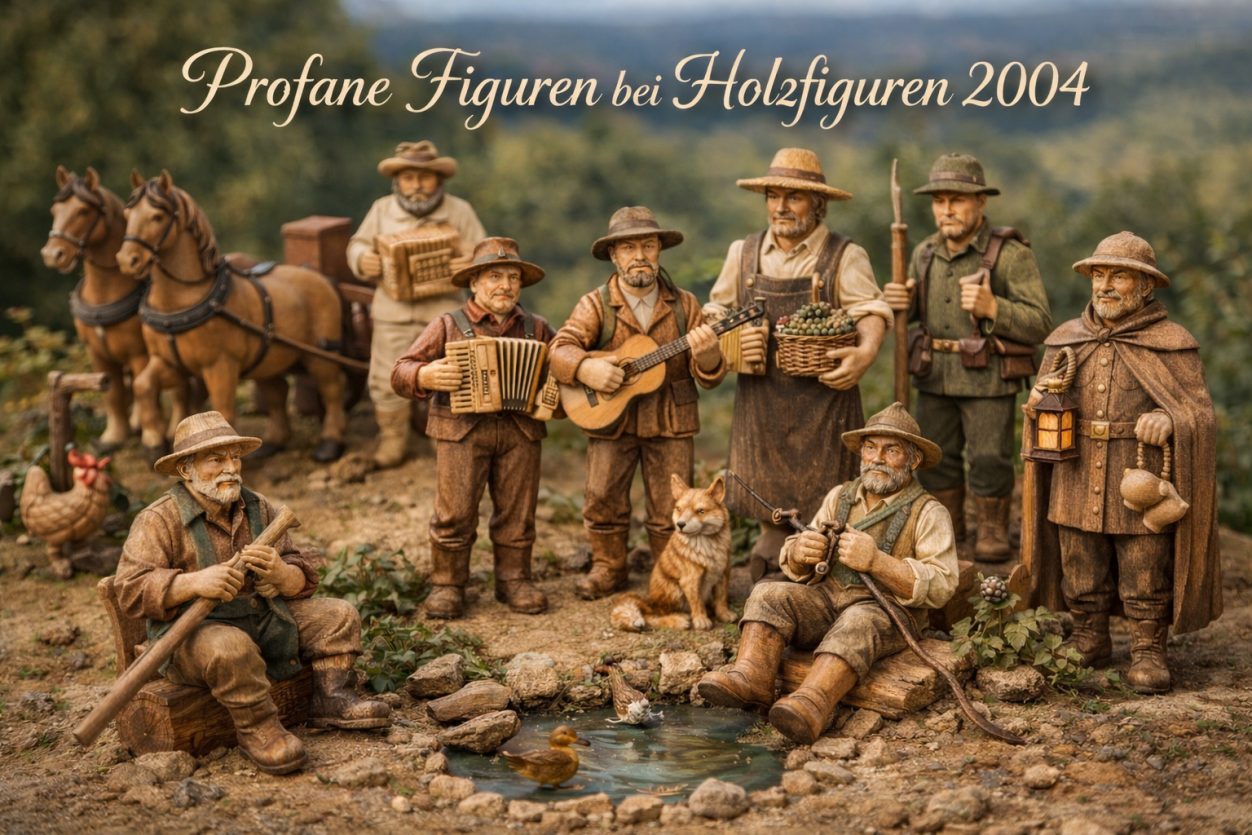 olzfiguren geschnitzt musiker jäger berufe