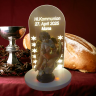 Acrylglas mit Gravur und Holzengel-Kommunion Geschenk-1