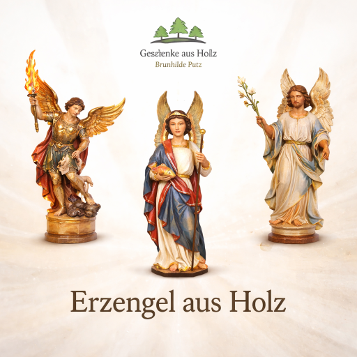 erzengel holzfigur michael gabriel raphael geschnitzt