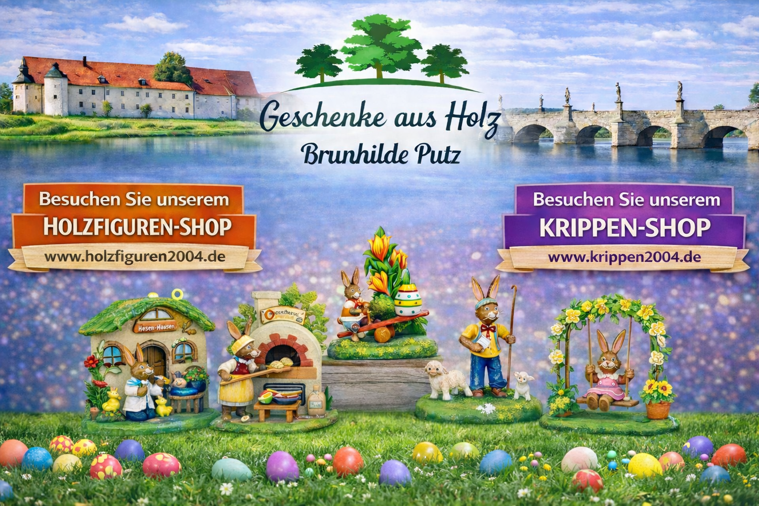 Erzgebirgische Osterfiguren & Holzhasen 