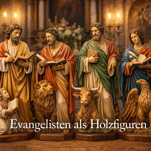 Evangelistenfiguren aus Holz geschnitzt