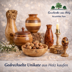 gedrechselte holzunikate schale dose holz deko