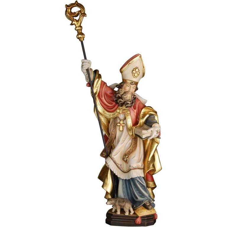 Hl. Korbinian mit Bär- Holzfigur in Color-kd