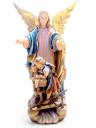 Holzfigur Schutzengel mit 2 Kindern geschnitzt-